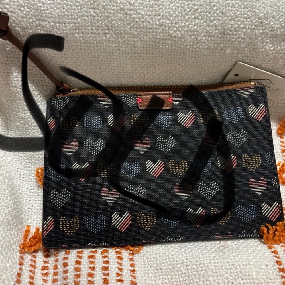 Fossil Multicolor Heart Pattern Clutch